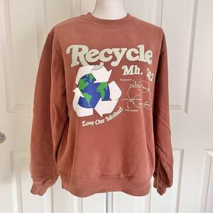 Madhappy Limited Edition Recycle Earth Day Fleece Crewneck Brown Small NEW